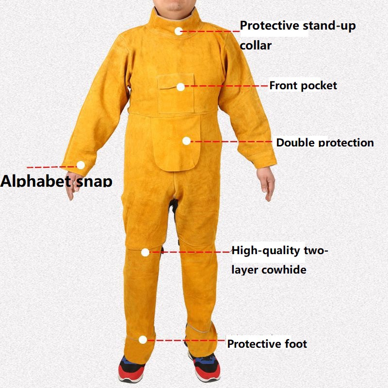 Long Sleeve Welding Clothing C - огляд і ціна Leather Work Overalls