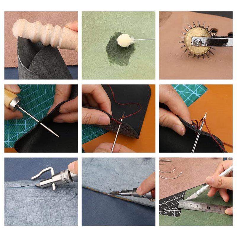 AB08-Leather Working Tools Kit - огляд і ціна Beginner Leatherwork Kit