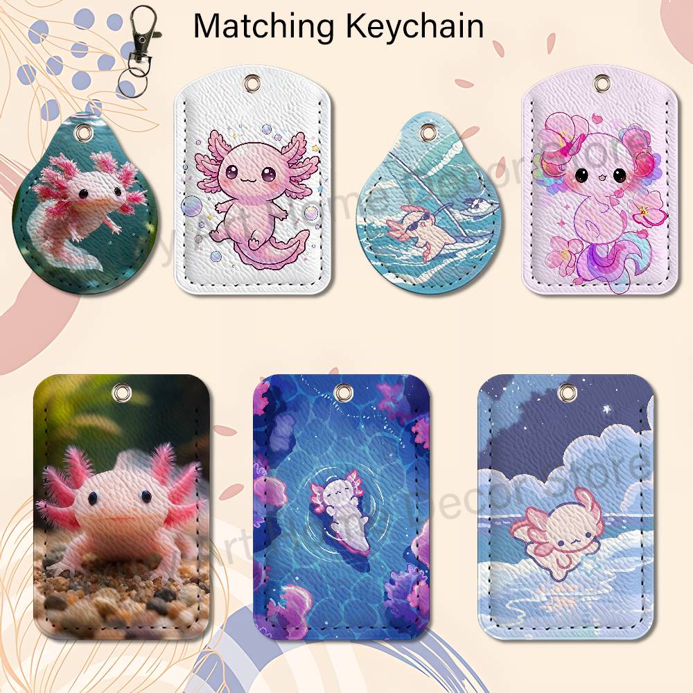 Cute pink A-Axolotl Cartoon Ho - огляд і ціна Leatherwork Keychain